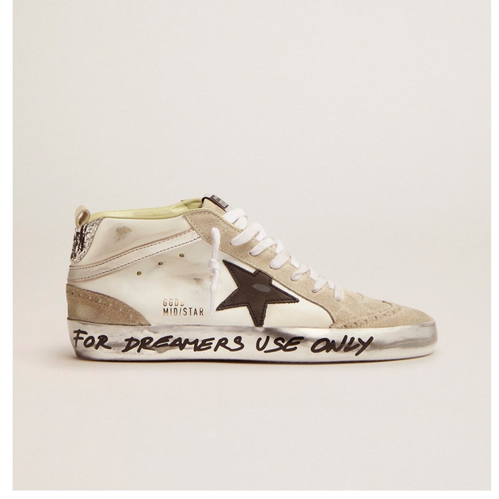 Golden Goose Limited Edition Mid Star W Glittery Heel Tab - Sz 37